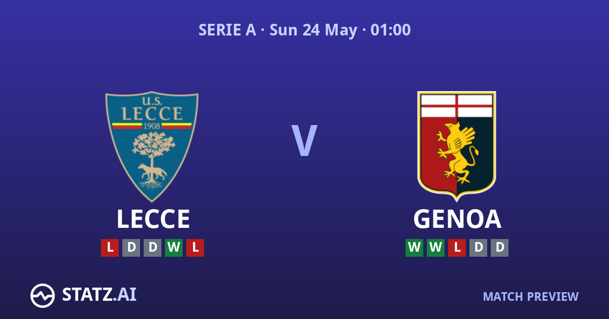 Lecce vs Genoa Serie A match preview head to head graphic